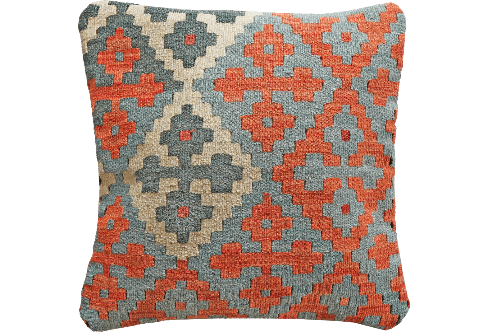 Kelim Kissen — Handmade, 50x50 cm, Multicolor, 100% Virgin Wool | Main view