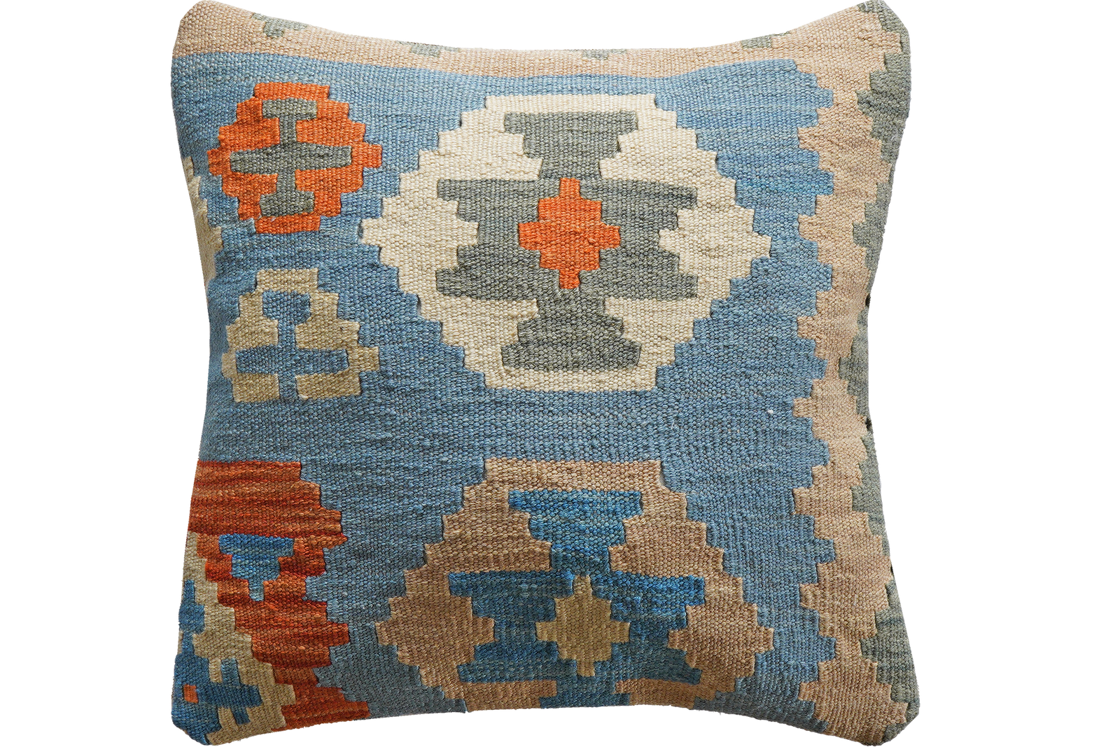 Kelim Kissen — Handgefertigt, 50x50 cm, Bunt, 100% Virgin Wool | Main view