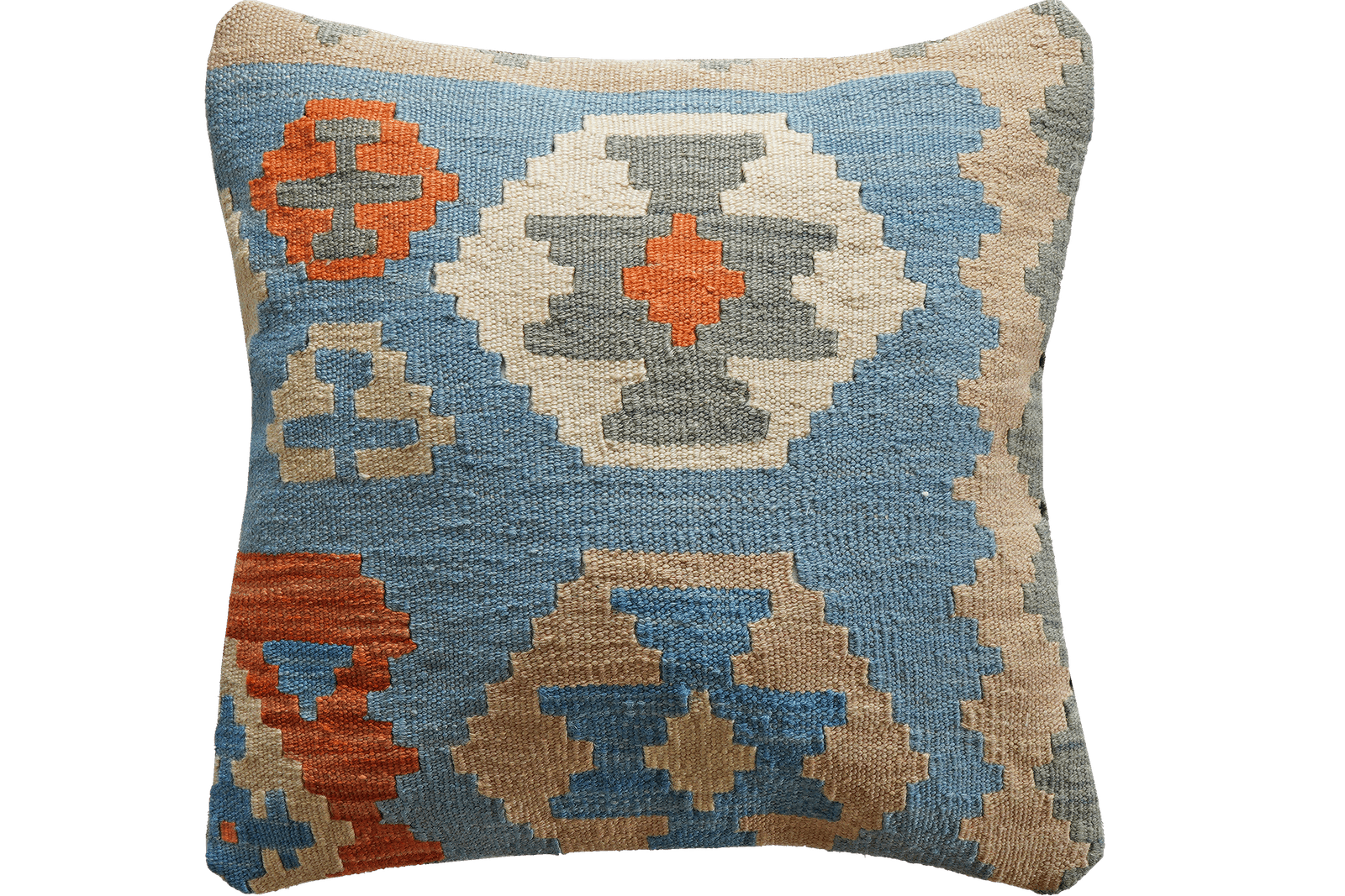 Kelim Kissen — Handmade, 50x50 cm, Multicolor, 100% Virgin Wool | Main view
