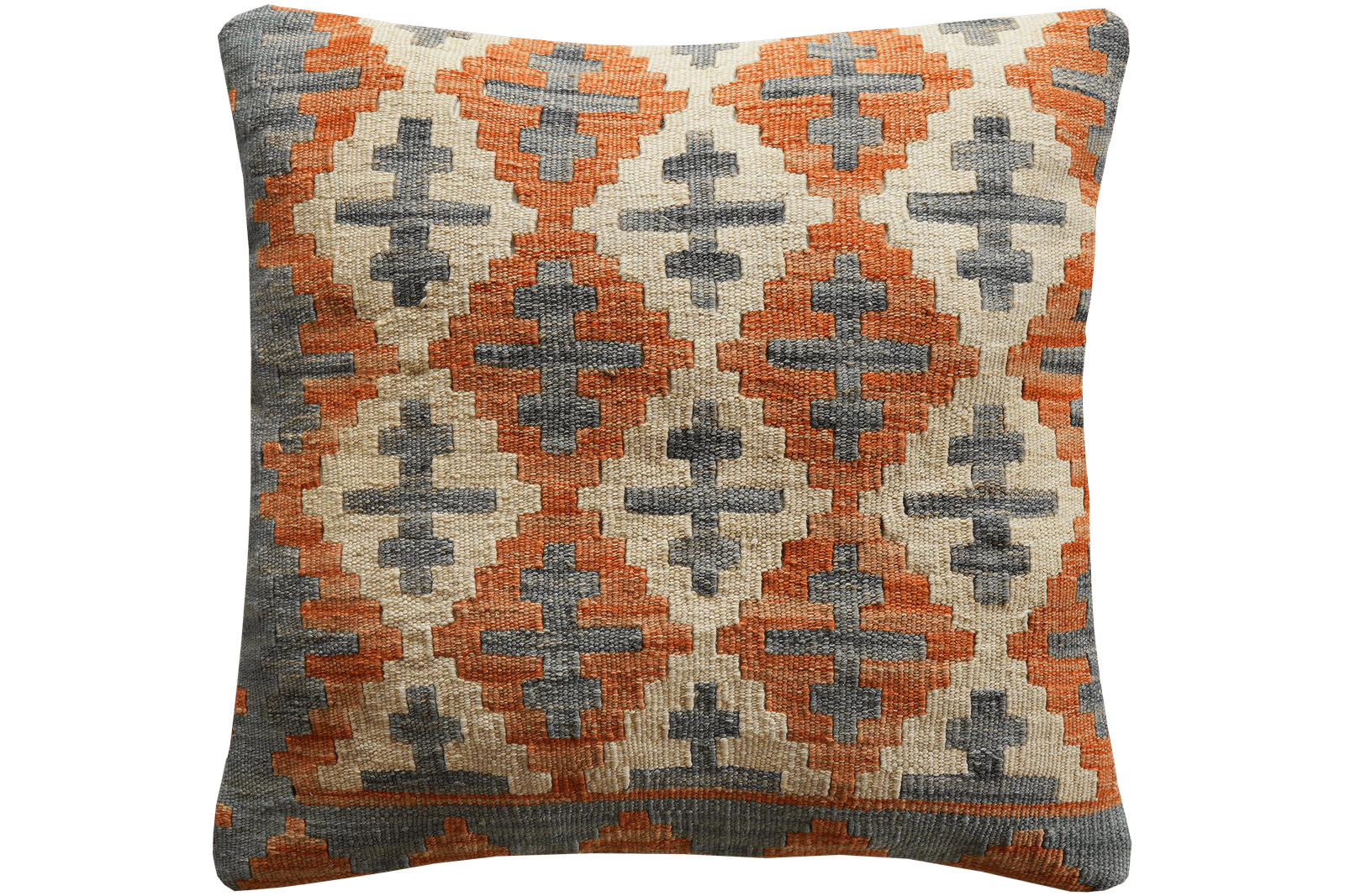 Kelim Kissen — Handmade, 65x65 cm, Multicolor, 100% Virgin Wool | Main view