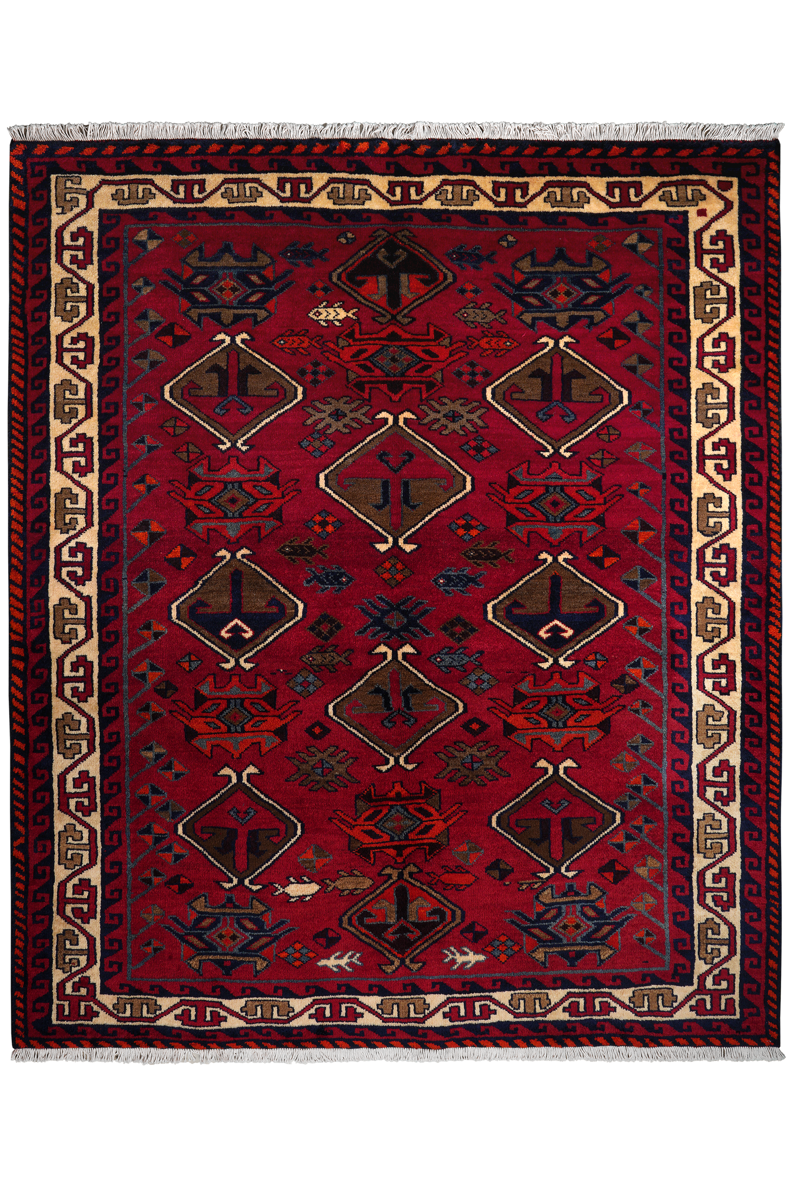 Lori — Handgefertigt, 214x180 cm, Beige, 100% Virgin Wool | Main view