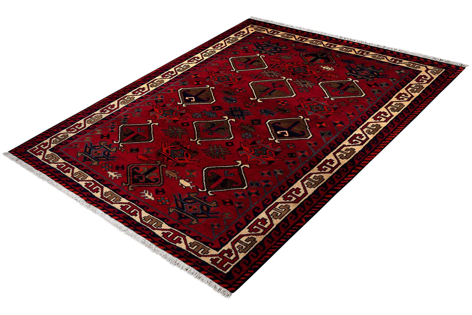 Lori — Hand-knotted, 180x214 cm, Red, 100% Virgin Wool | View 5