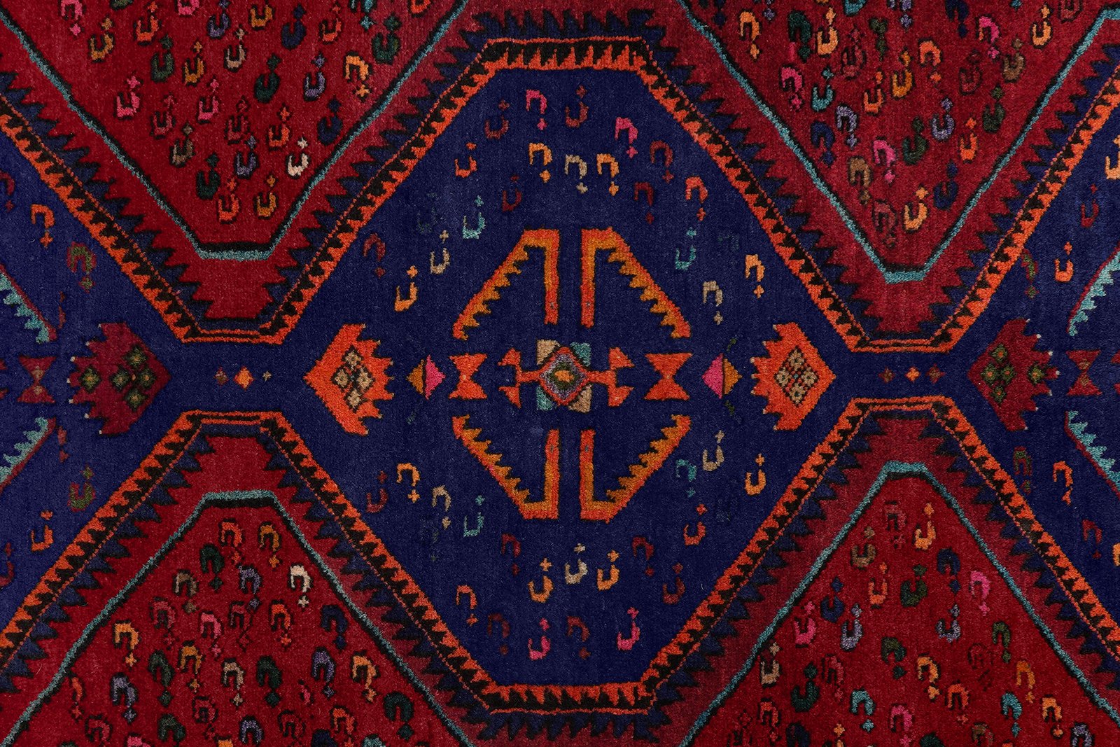 Khamseh — Hand-knotted, 148x241 cm, Red, 100% Virgin Wool | View 6