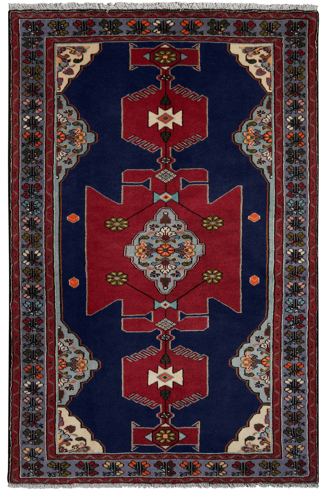Tarom — Hand-knotted, 123x191 cm, Blue, 100% Virgin Wool | Main view