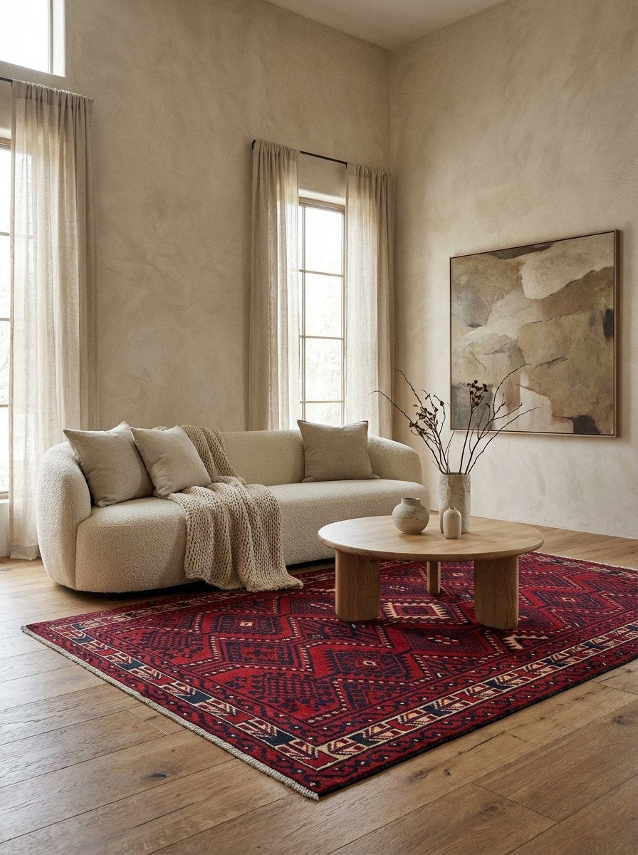 Lori — Handgefertigt, 252x172 cm, Beige, 100% Virgin Wool | Detail view