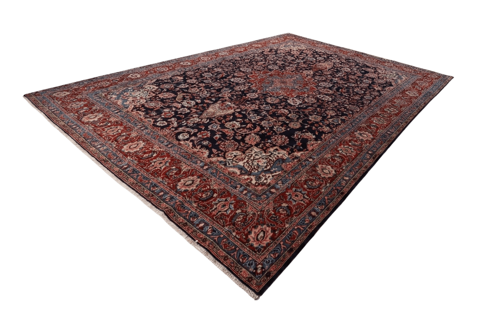 Sarough — Hand-knotted, 272x385 cm, Blue, 100% Virgin Wool | View 6