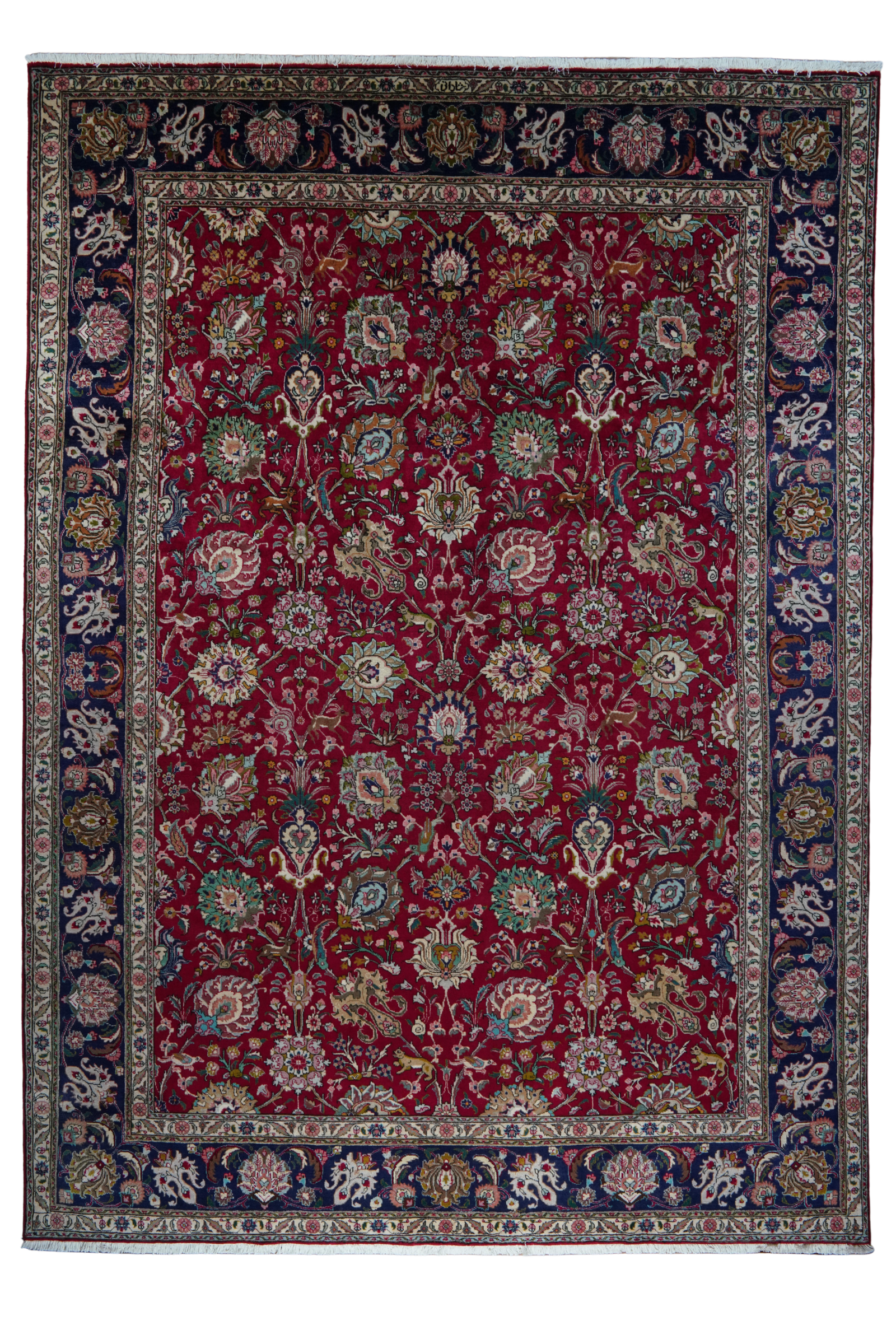 Tabriz — Handgefertigt, 404x292 cm, Blau, 100% Virgin Wool | Main view