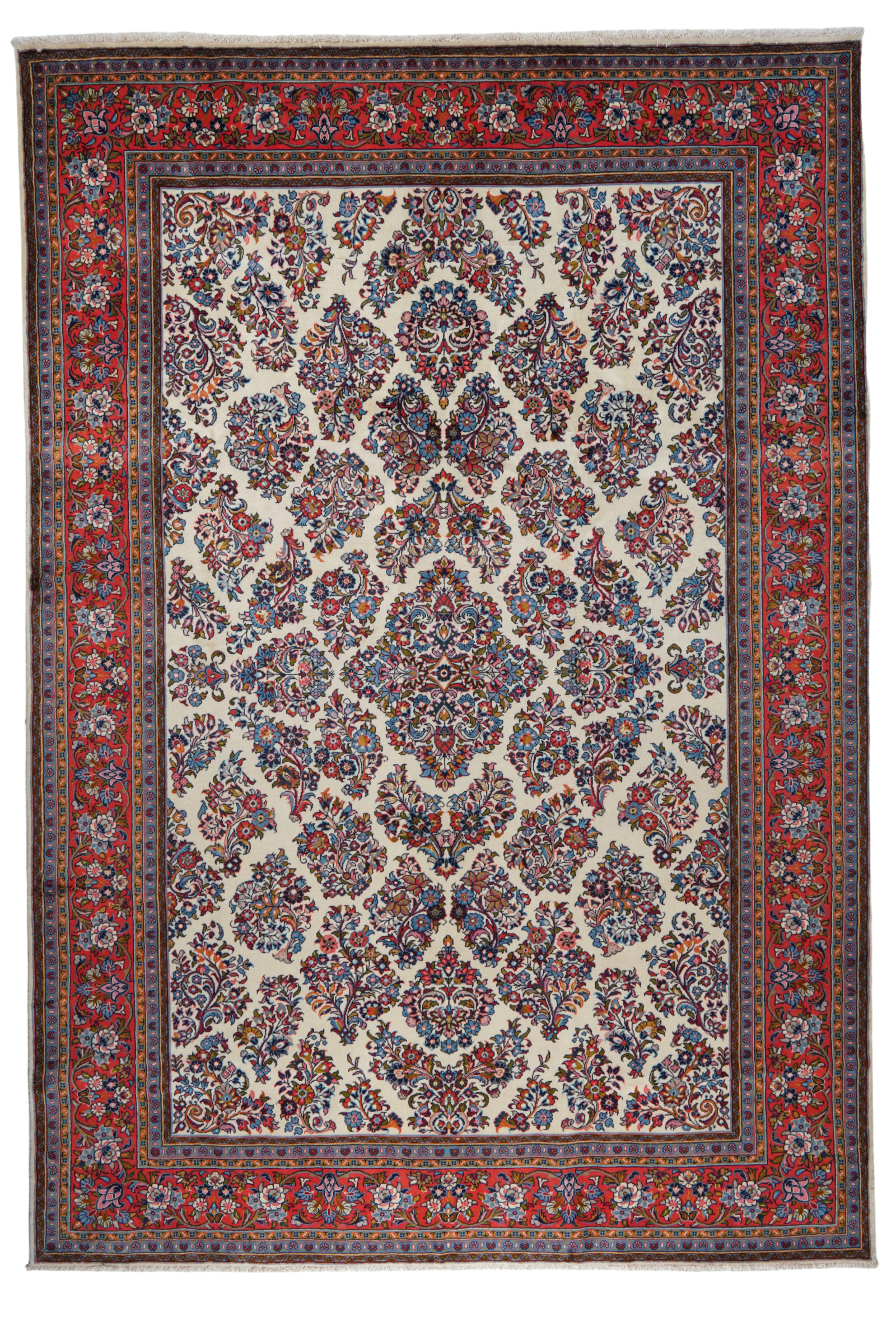 Sarough — Handgefertigt, 353x249 cm, Rot, 100% Virgin Wool | Main view