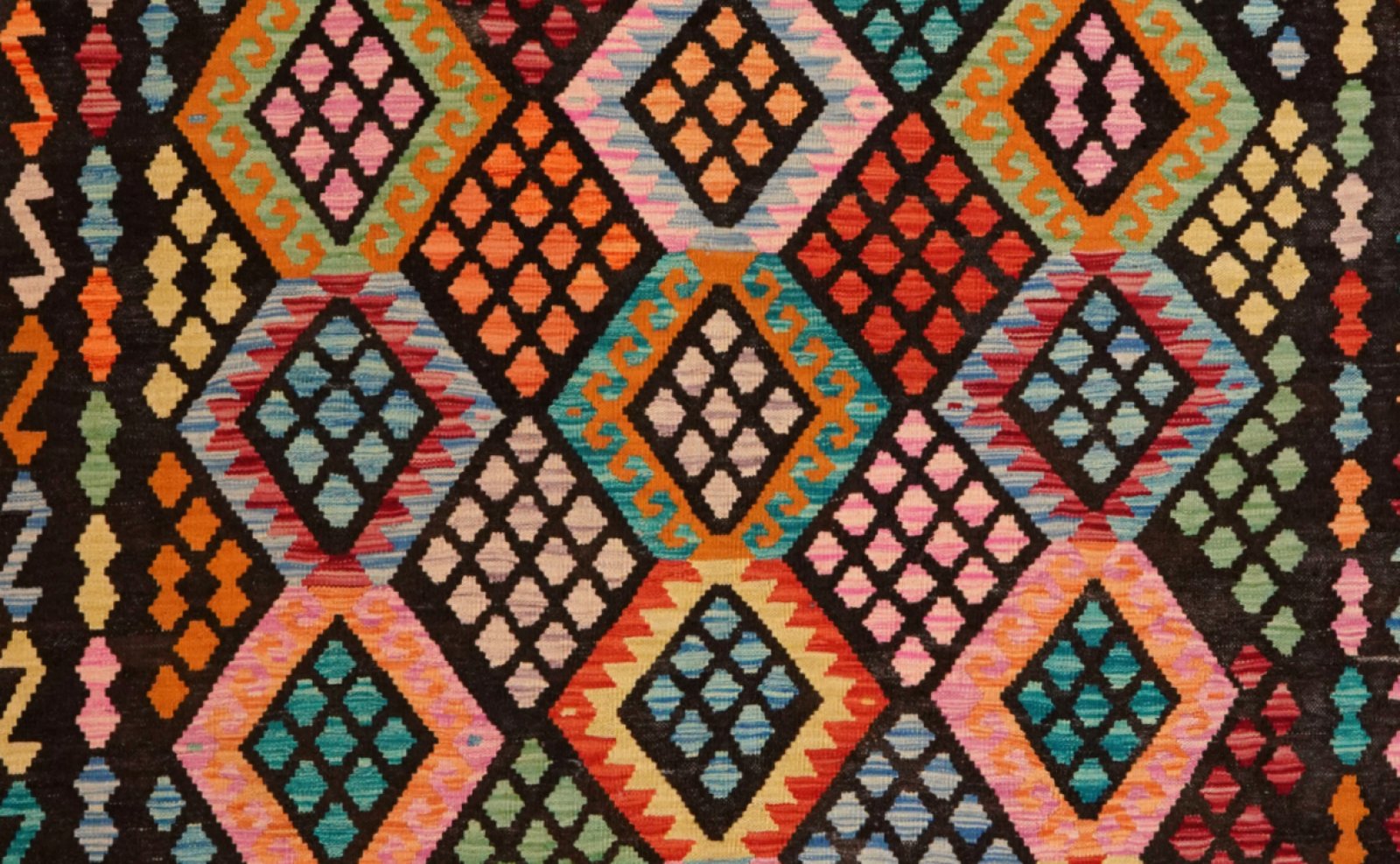 Kelim — Handmade, 206x293 cm, Black, 100% Virgin Wool | View 4