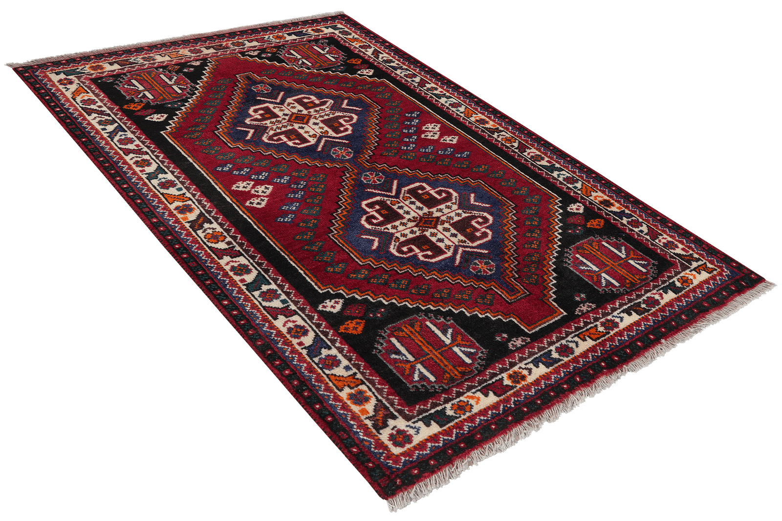 Gashgai — Hand-knotted, 104x153 cm, Red, 100% Virgin Wool | View 4
