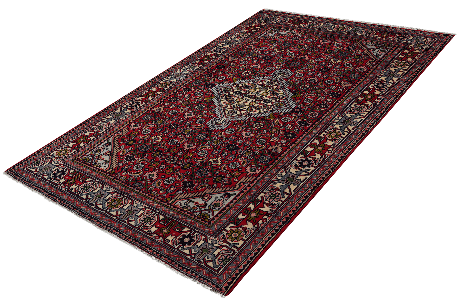 Assadabad — Hand-knotted, 126x193 cm, Red, 100% Virgin Wool | View 5