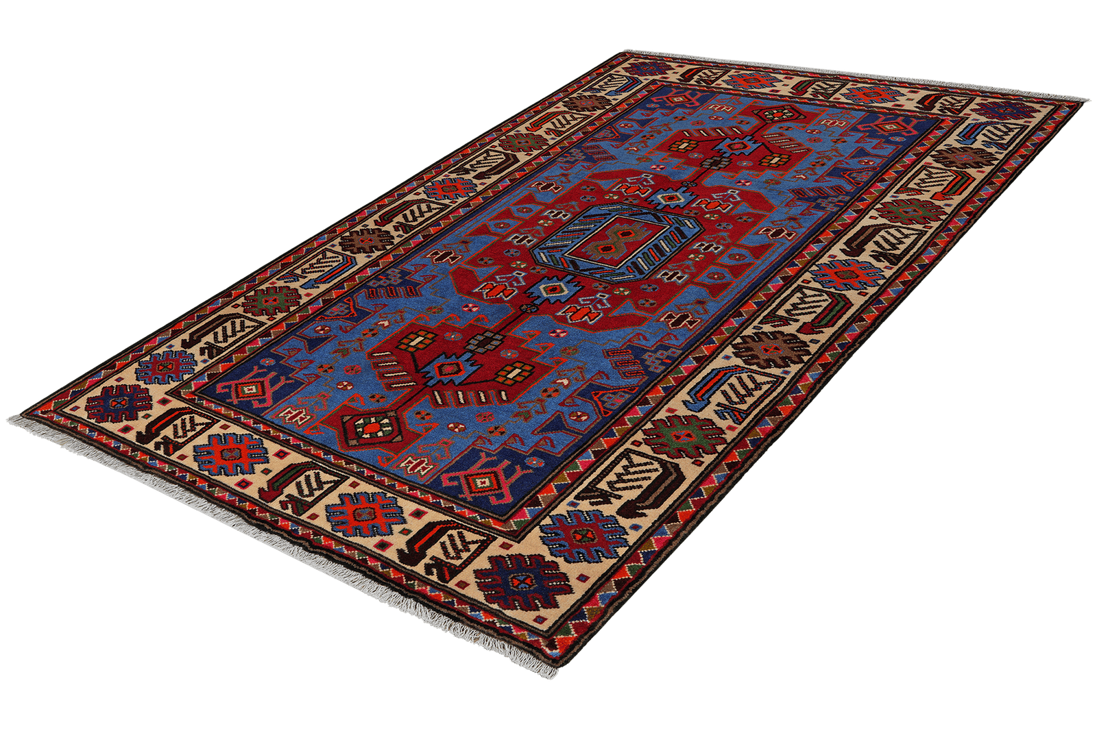 Tarom — Hand-knotted, 130x198 cm, Blue, 100% Virgin Wool | View 5