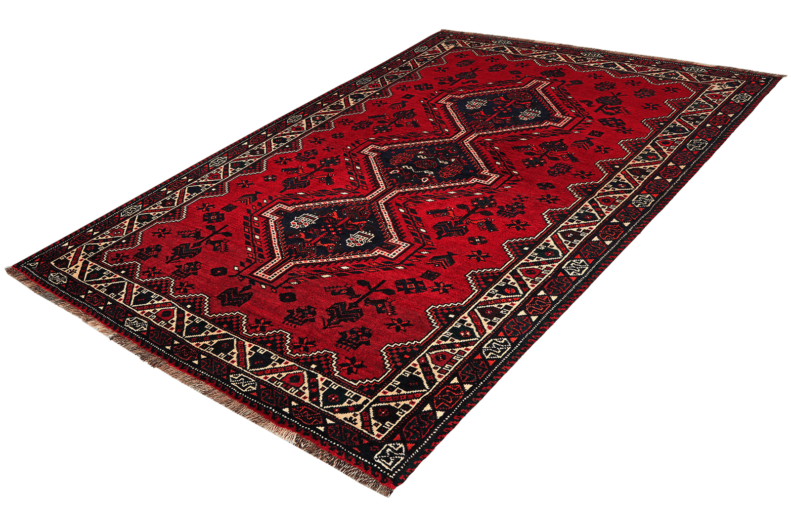 Gashgai — Hand-knotted, 159x214 cm, Red, 100% Virgin Wool | View 5