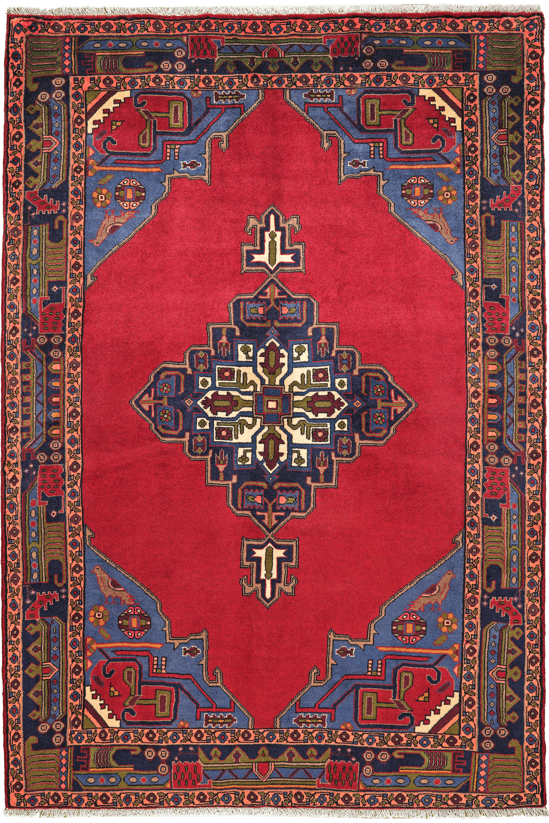 Kolyai — Hand-knotted, 153x233 cm, Red, 100% Virgin Wool | Main view