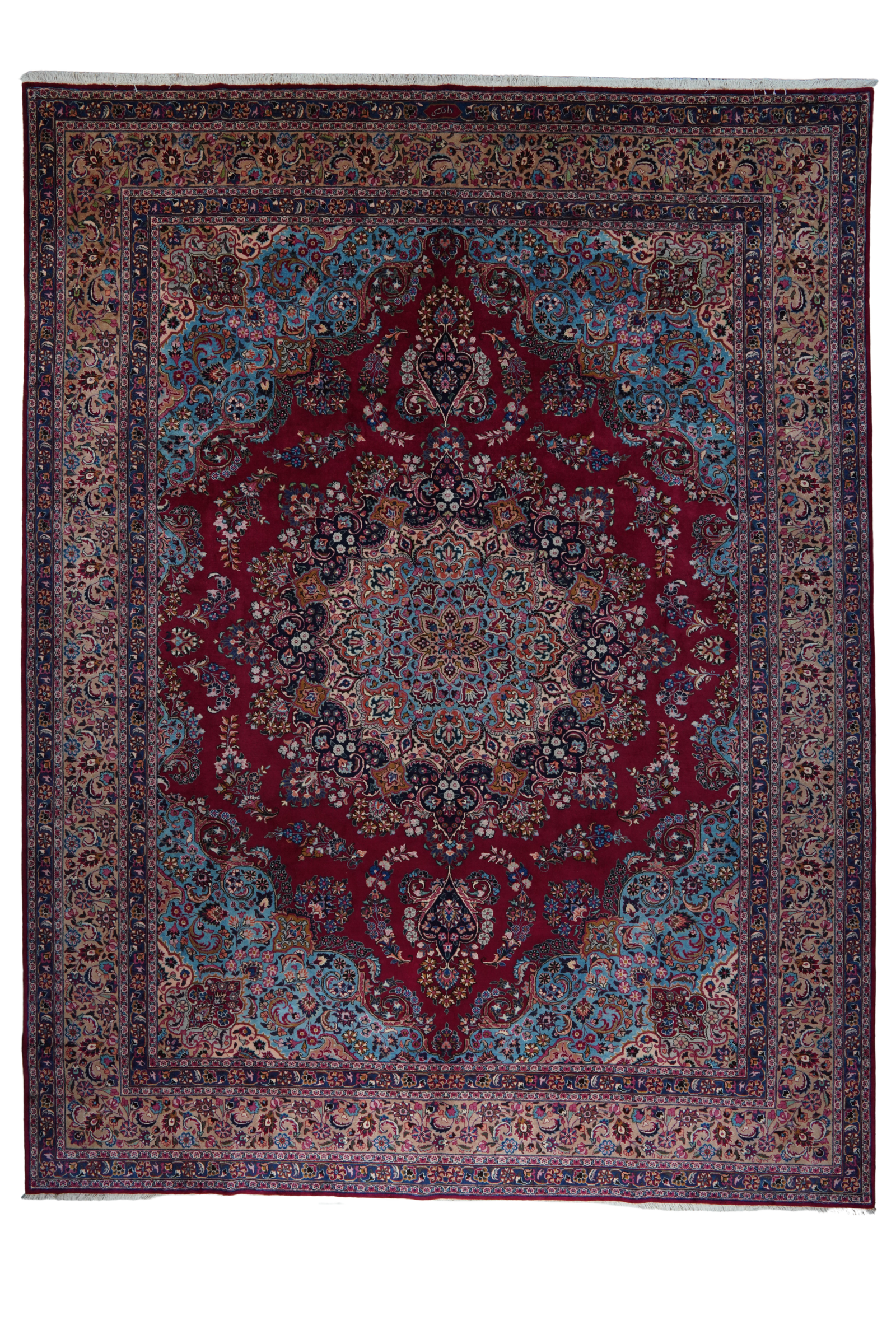 Sabzevar — Handgefertigt, 395x302 cm, Braun, 100% Virgin Wool | Main view