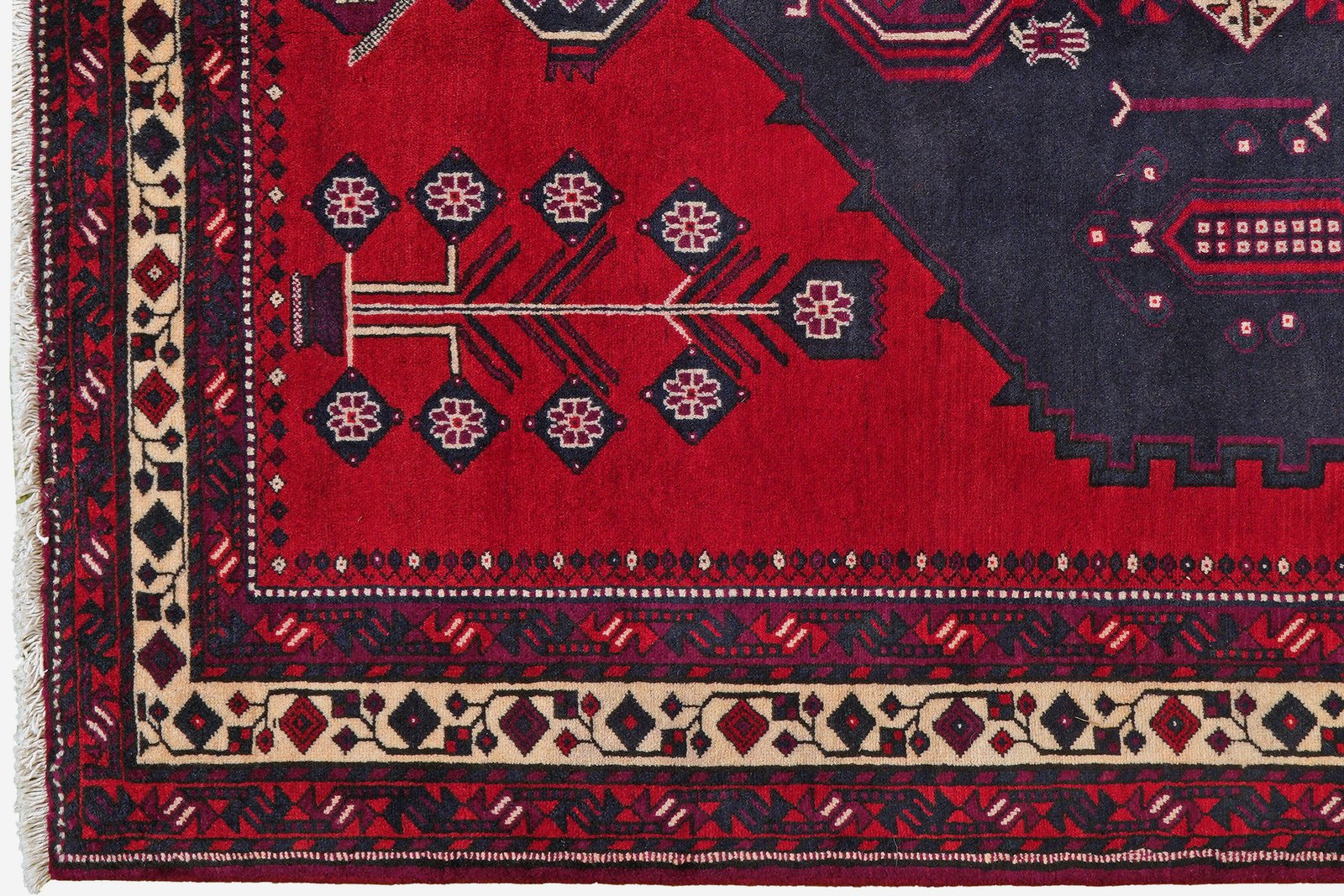Afshar — Hand-knotted, 156x212 cm, Red, 100% Virgin Wool | View 3