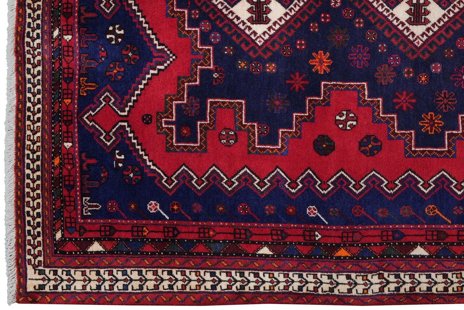 Afshar — Hand-knotted, 165x232 cm, Blue, 100% Virgin Wool | View 3