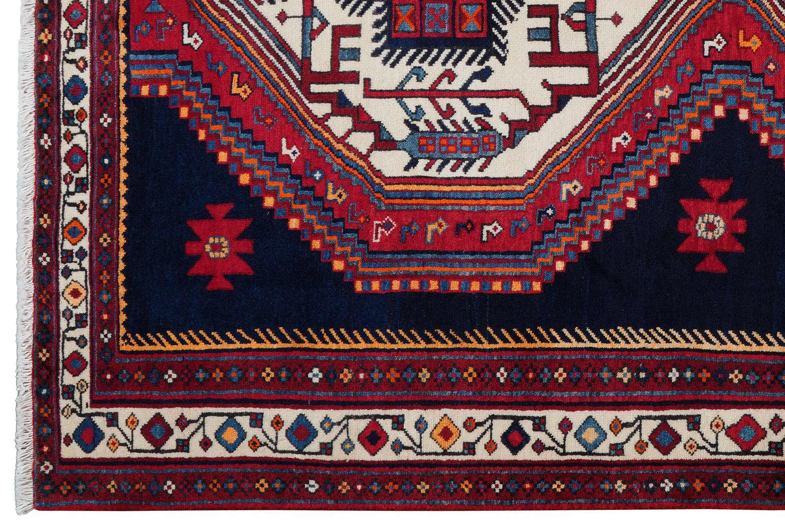 Afshar — Hand-knotted, 162x229 cm, Blue, 100% Virgin Wool | View 3