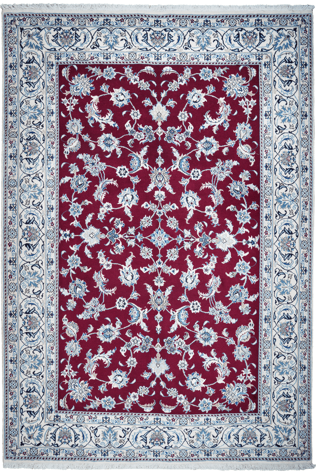Nain 12La — Hand-knotted, 197x295 cm, Red, 100% Virgin Wool | Main view