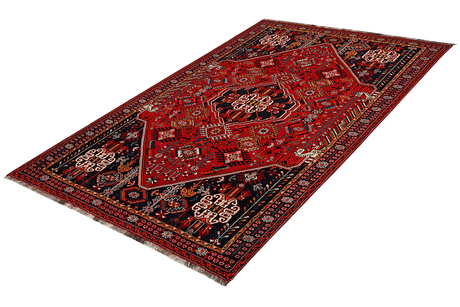 Gashgai — Hand-knotted, 162x244 cm, Red, 100% Virgin Wool | View 5