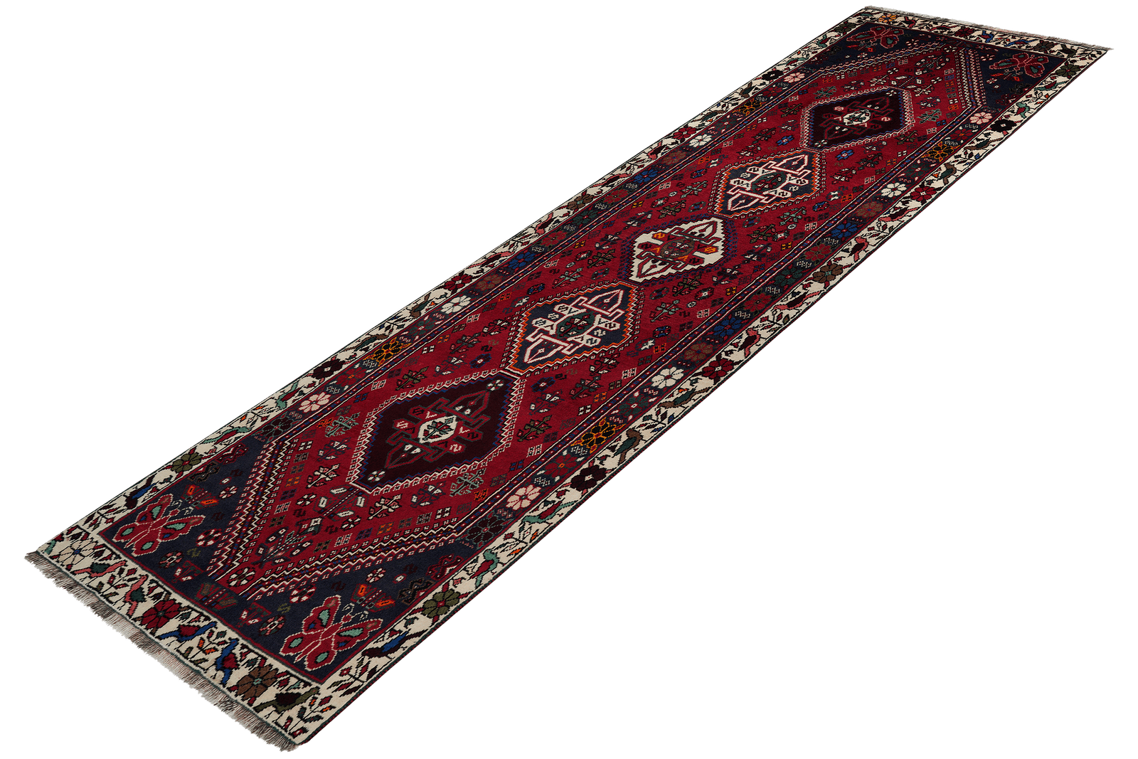 Gashgai — Hand-knotted, 80x295 cm, Red, 100% Virgin Wool | View 5