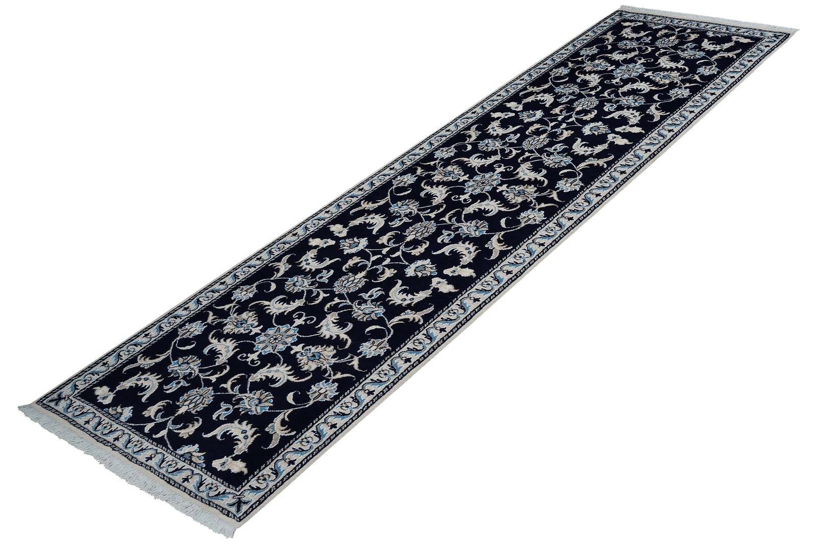 Nain 12La — Hand-knotted, 75x290 cm, Blue, 100% Virgin Wool | View 5