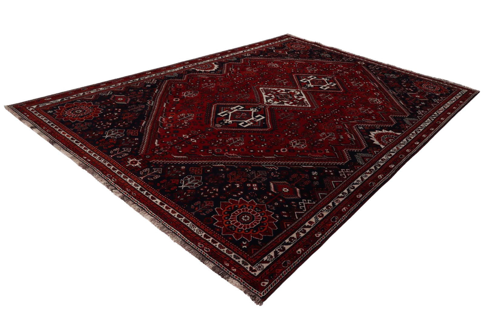 Gashgai — Hand-knotted, 221x321 cm, Red, 100% Virgin Wool | View 6