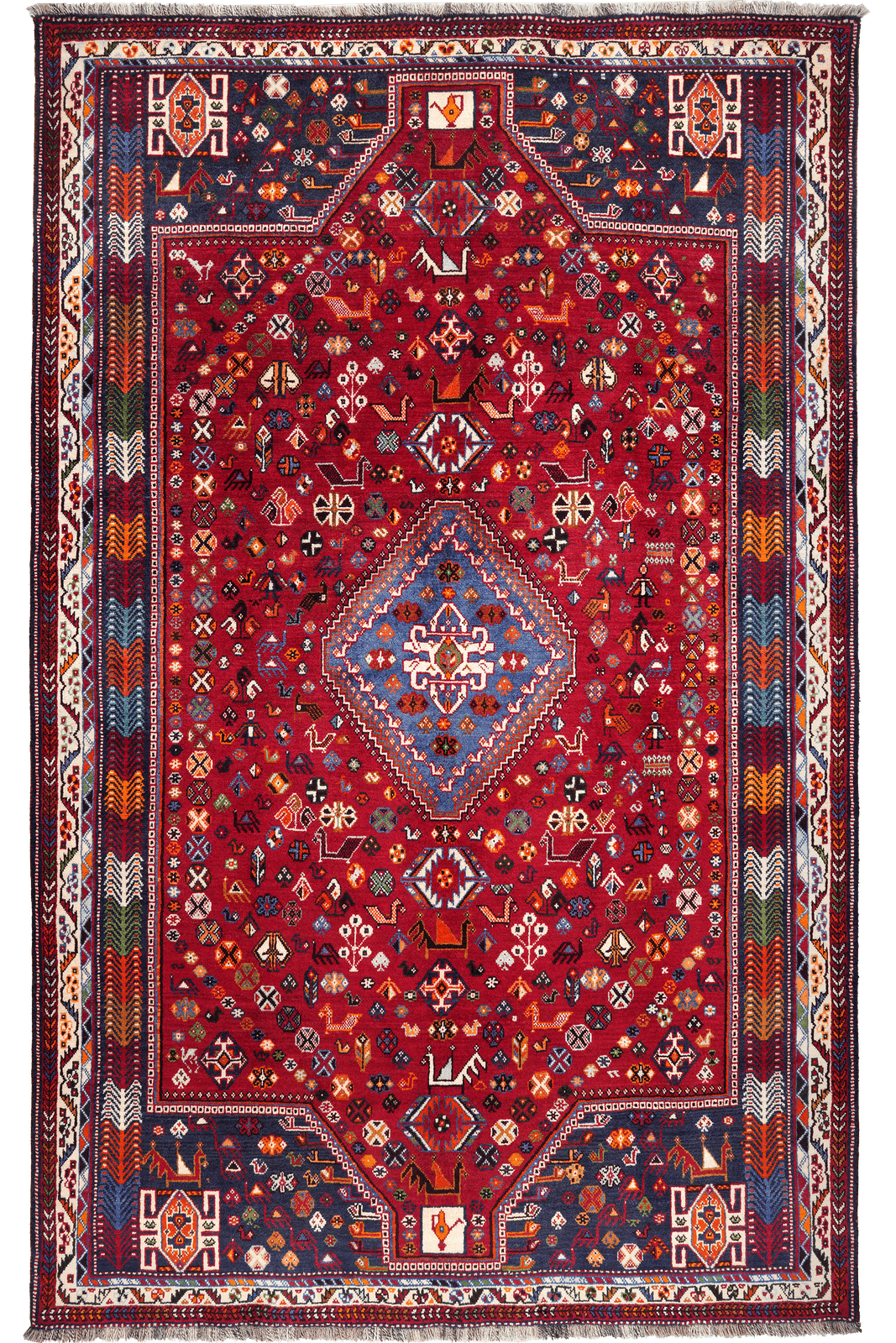 Gashgai — Hand-knotted, 174x279 cm, Red, 100% Virgin Wool | Main view