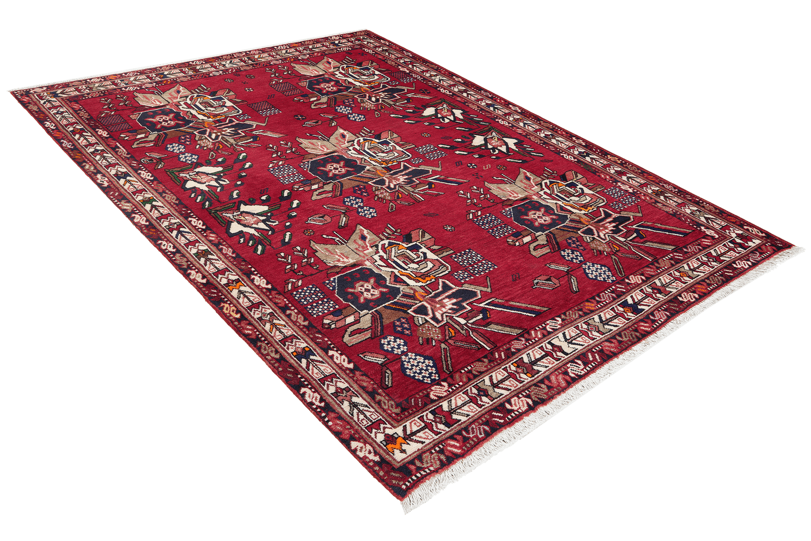 Afshar — Hand-knotted, 136x182 cm, Red, 100% Virgin Wool | View 4