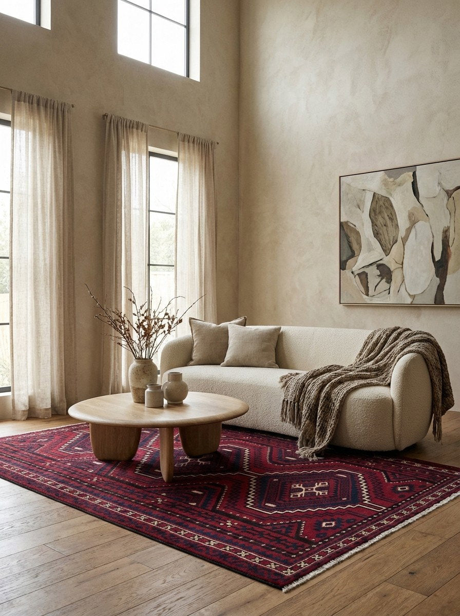 Lori — Handgefertigt, 260x169 cm, Beige, 100% Virgin Wool | Detail view