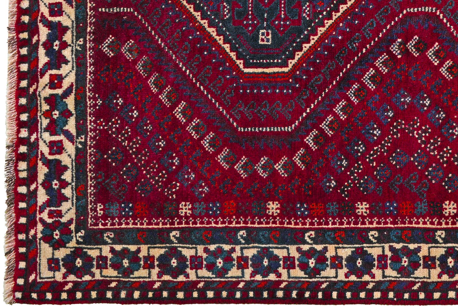 Gashgai — Hand-knotted, 164x205 cm, Red, 100% Virgin Wool | View 3