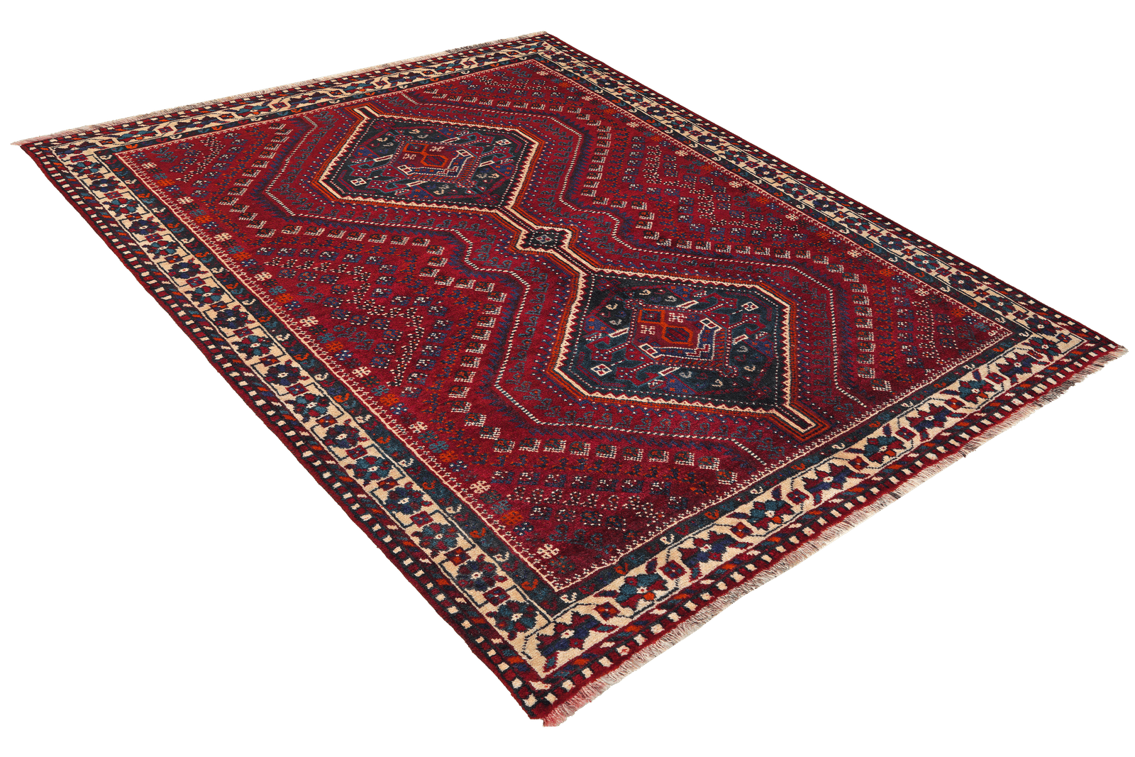 Gashgai — Hand-knotted, 164x205 cm, Red, 100% Virgin Wool | View 4