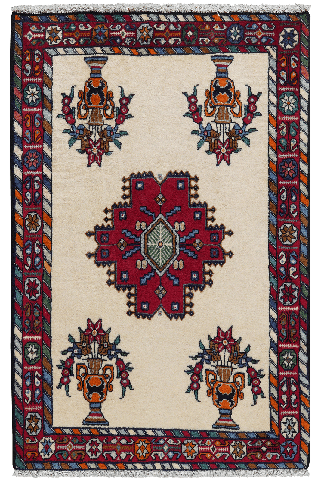 Afshar — Hand-knotted, 73x113 cm, Beige, 100% Virgin Wool | Main view