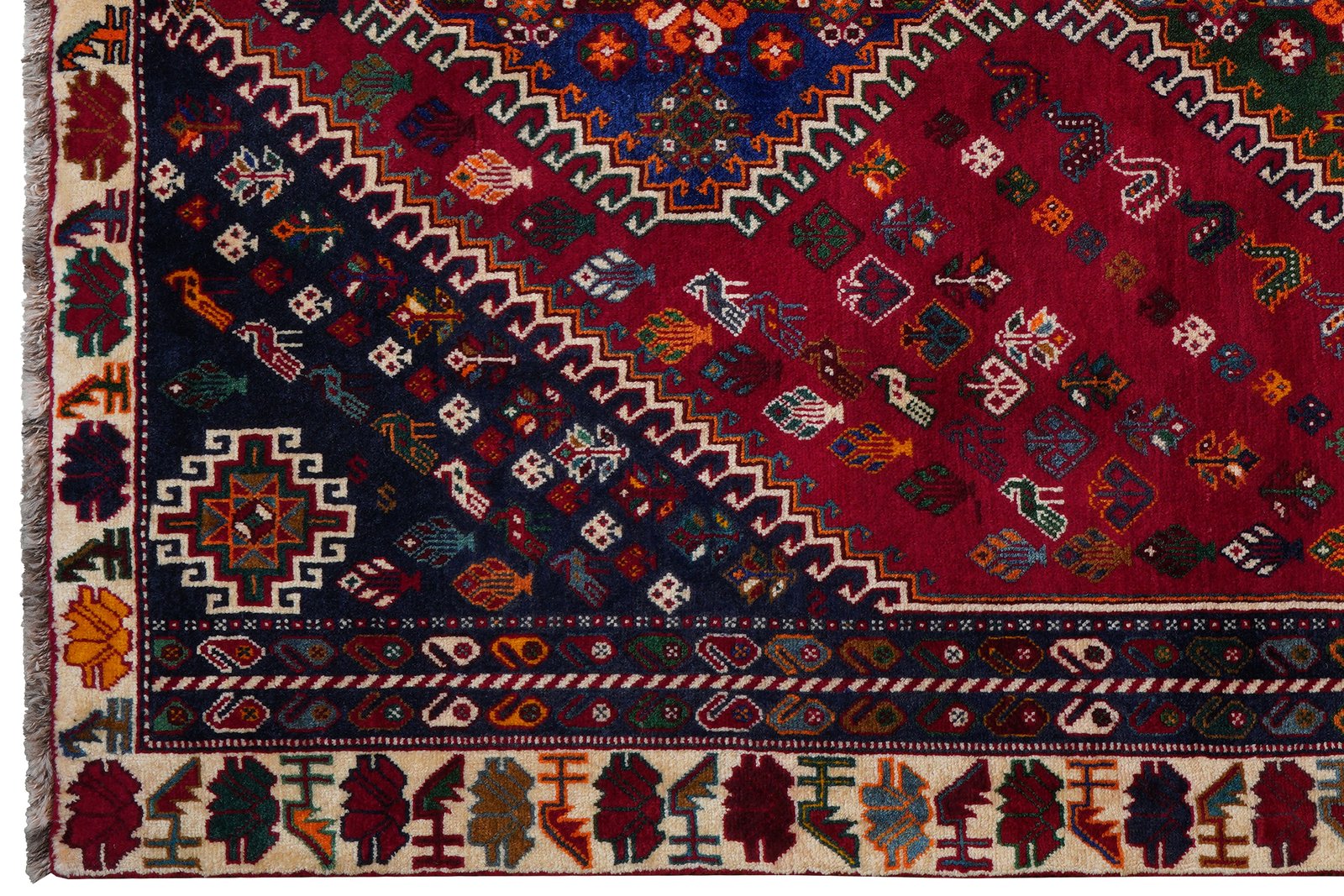 Gashgai — Hand-knotted, 165x261 cm, Red, 100% Virgin Wool | View 3
