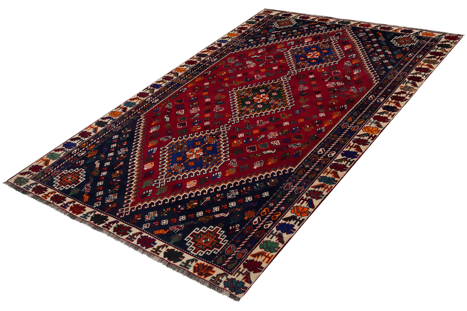 Gashgai — Hand-knotted, 165x261 cm, Red, 100% Virgin Wool | View 5