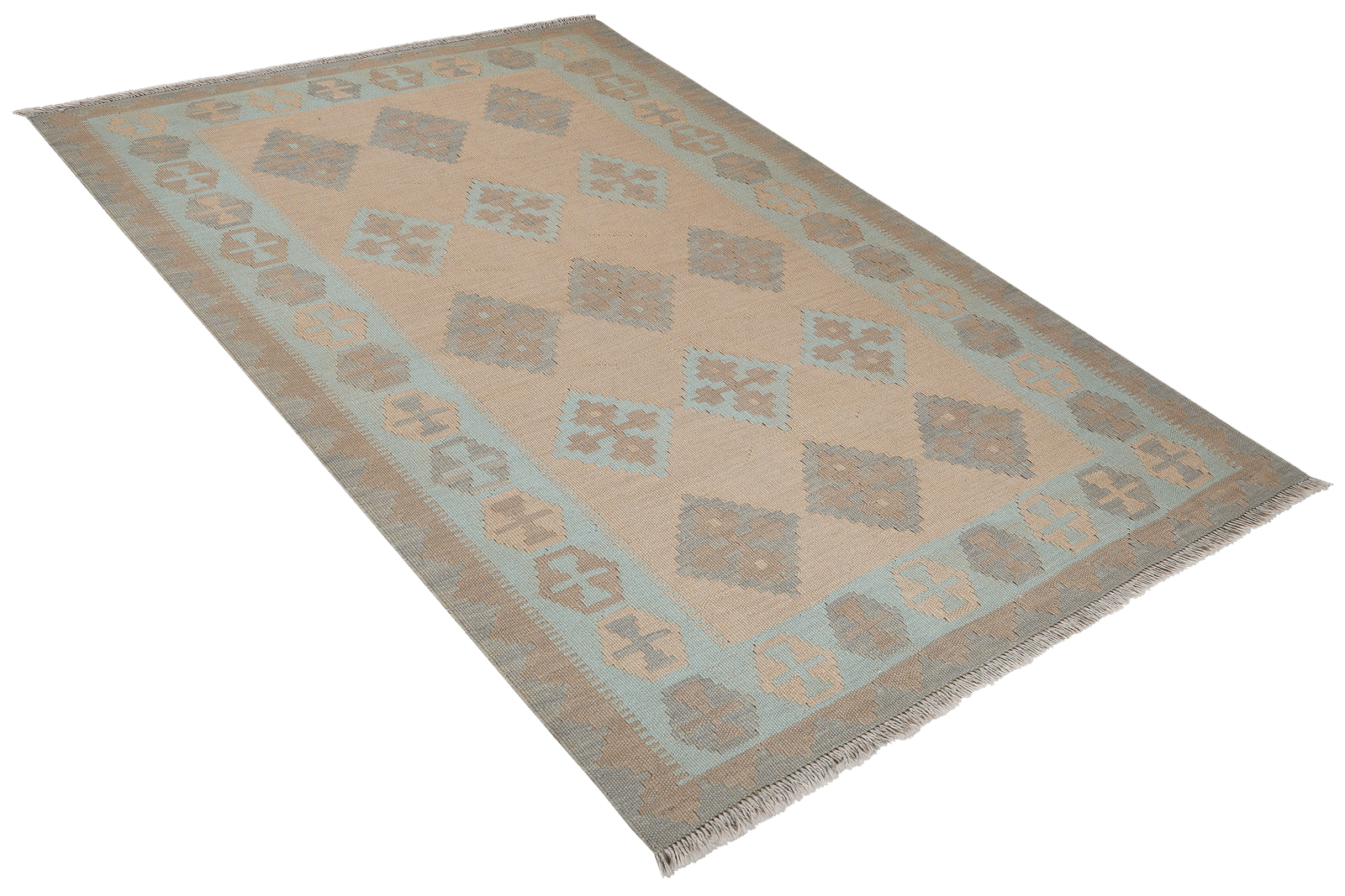 Kelim Gashgai — Handmade, 118x177 cm, Beige, 100% Virgin Wool | View 4