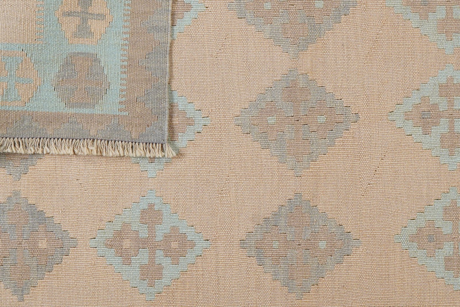 Kelim Gashgai — Handmade, 118x177 cm, Beige, 100% Virgin Wool | View 6