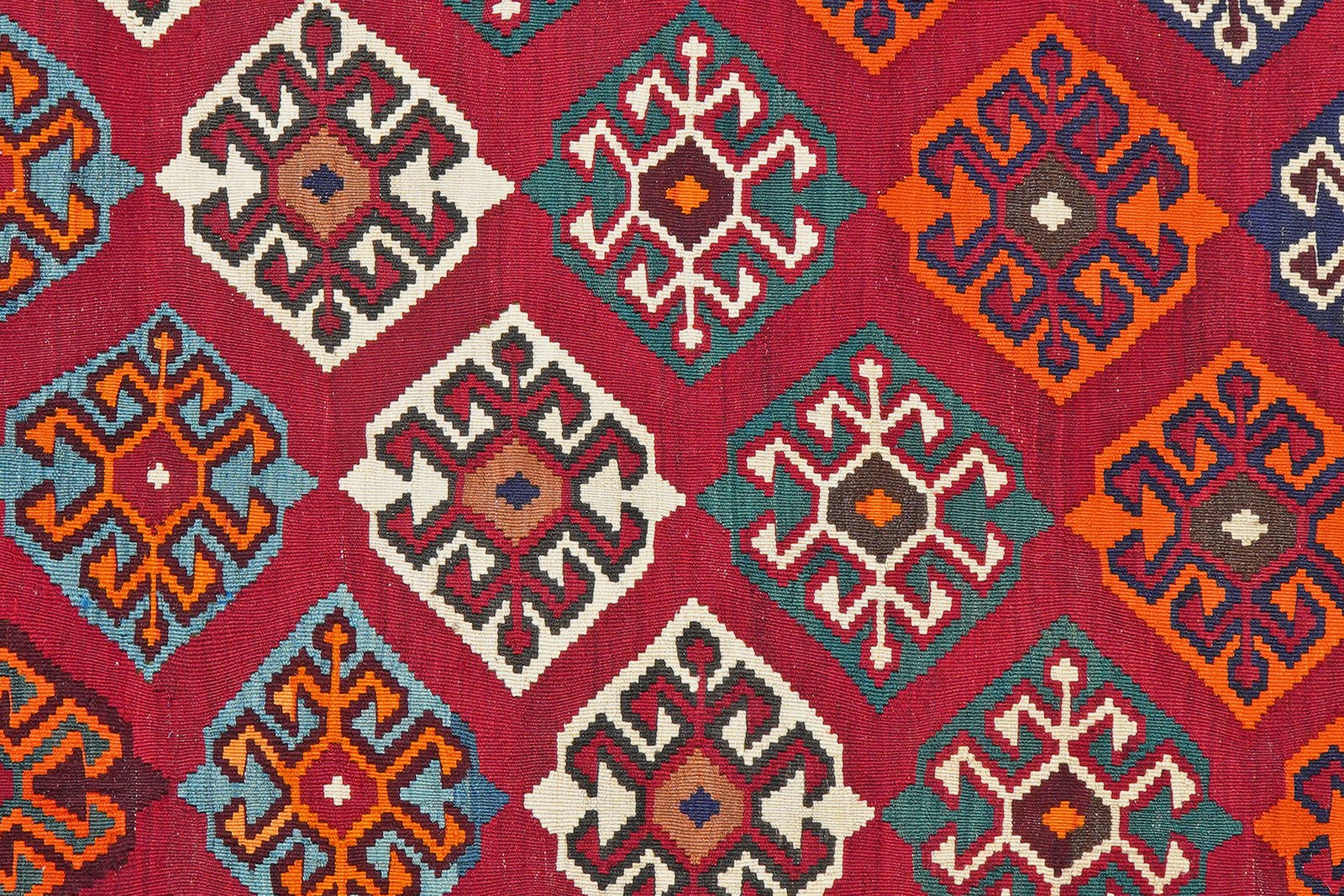 Kelim Gashgai Old — Handmade, 158x172 cm, Red, 100% Virgin Wool | View 5