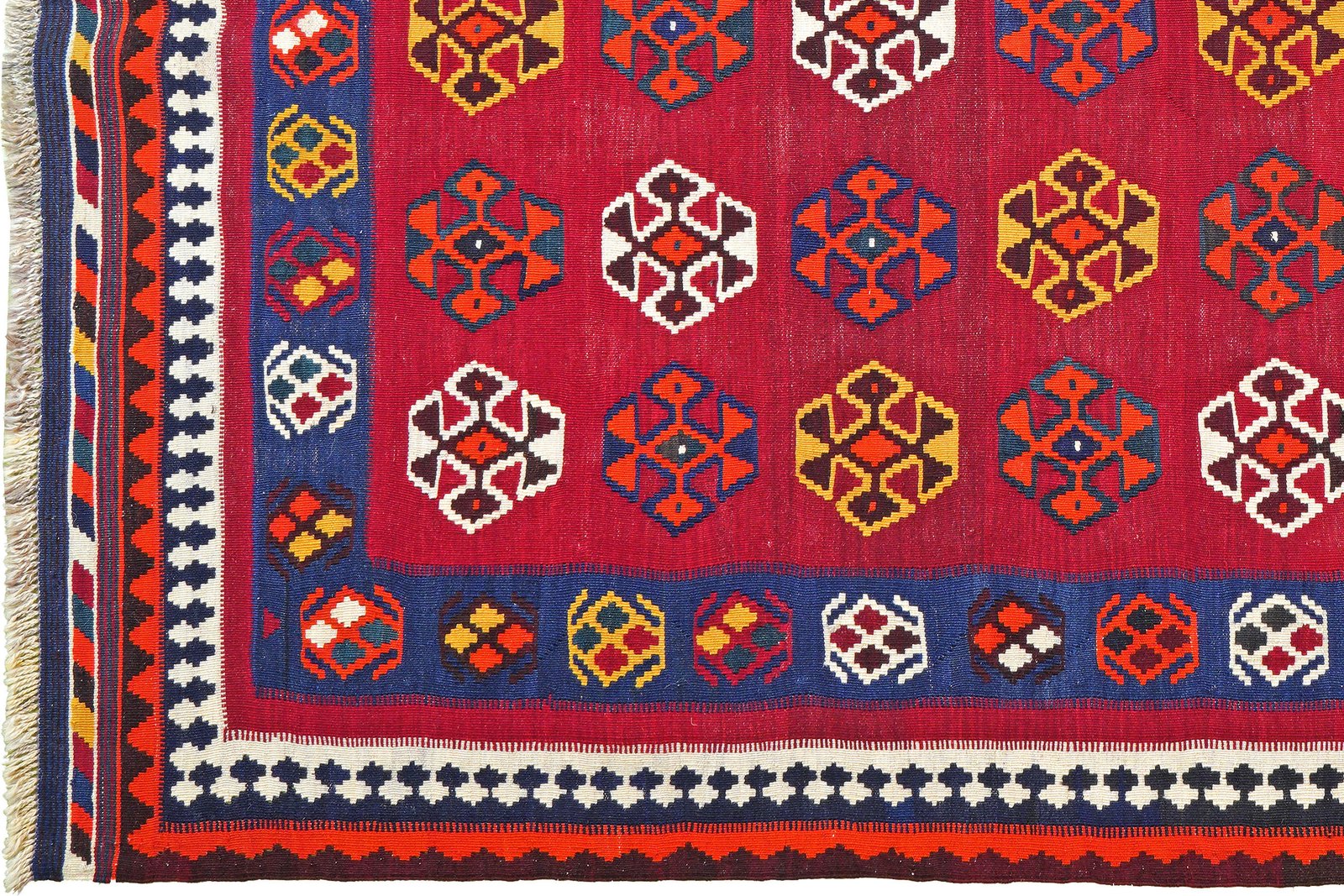 Kelim Gashgai Old — Handmade, 166x245 cm, Red, 100% Virgin Wool | View 3