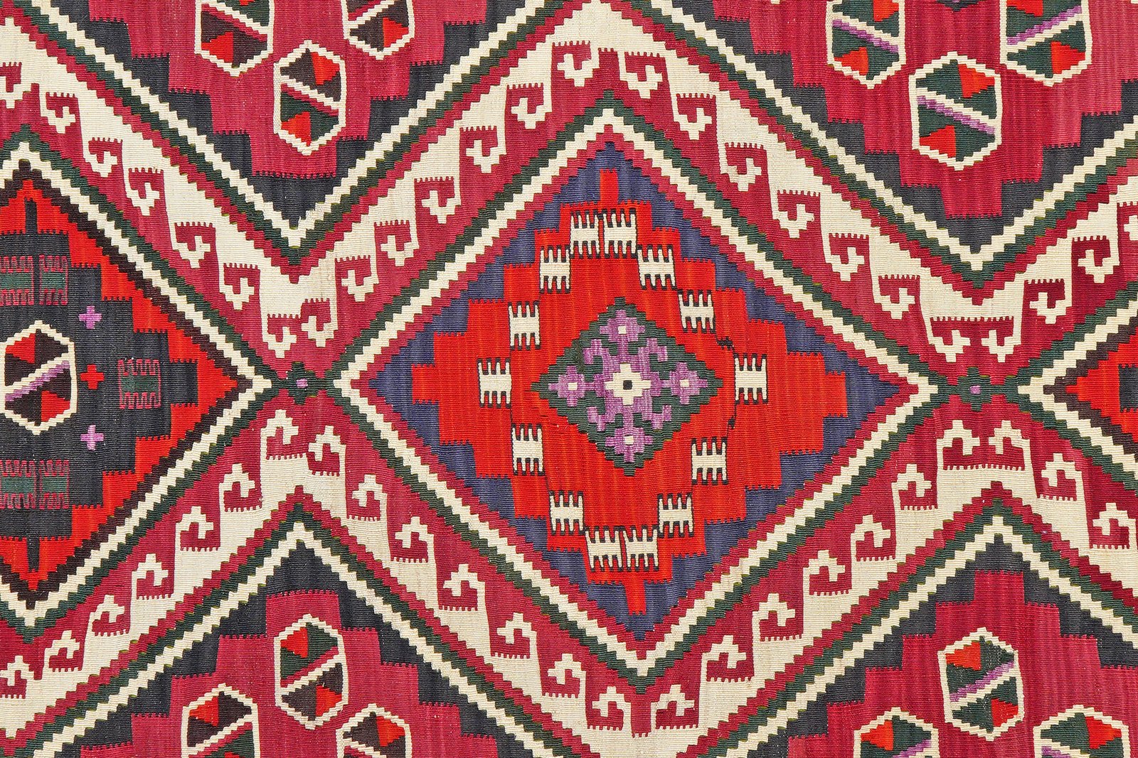 Kelim Gashgai Old — Handmade, 165x226 cm, Red, 100% Virgin Wool | View 5
