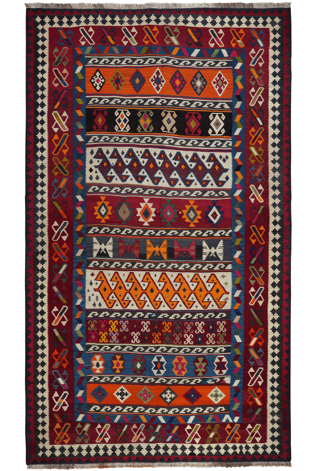 Kelim Gashgai Old — Handmade, 161x280 cm, Multicolor, 100% Virgin Wool | Main view
