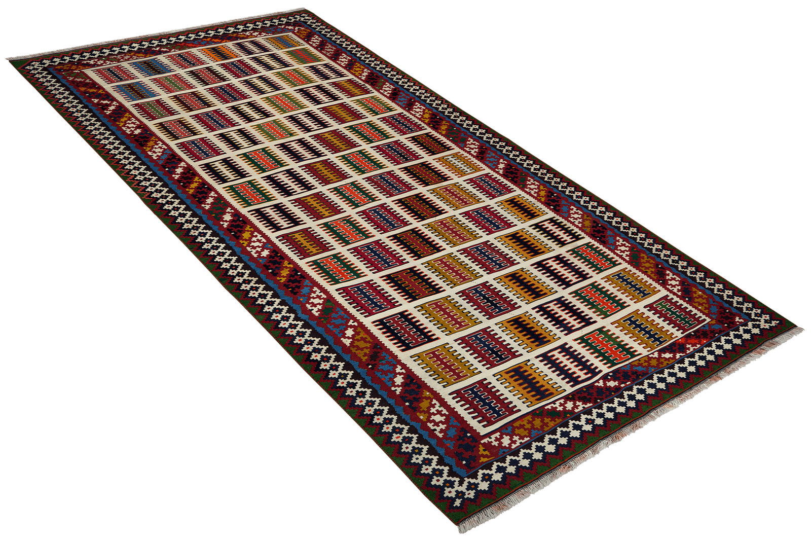 Kelim Gashgai Old — Handmade, 146x278 cm, Beige, 100% Virgin Wool | View 4