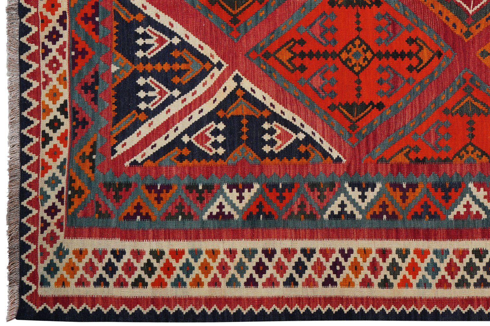 Kelim Gashgai Old — Handmade, 158x262 cm, Red, 100% Virgin Wool | View 3