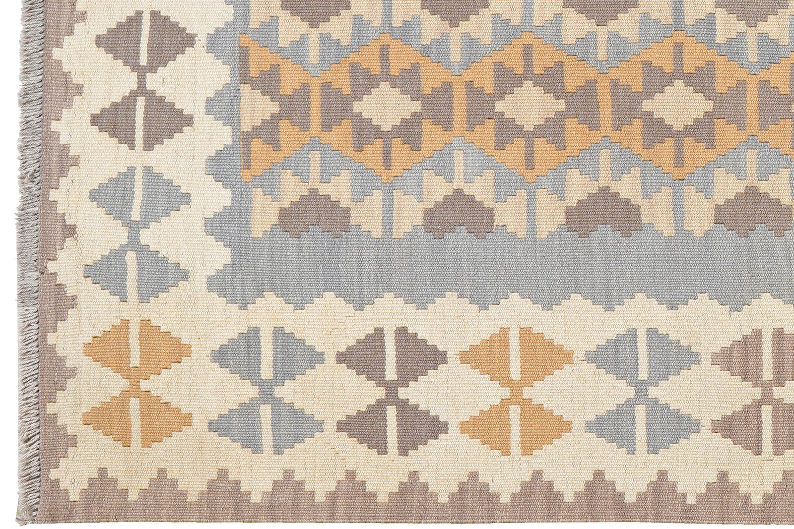 Kelim Gashgai — Handmade, 122x173 cm, Grey, 100% Virgin Wool | View 3