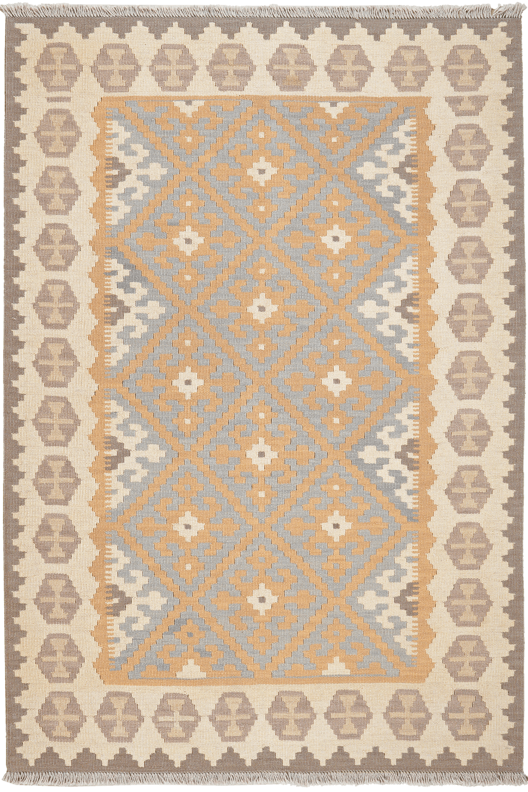 Kelim Gashgai — Handmade, 122x181 cm, Yellow, 100% Virgin Wool | Main view