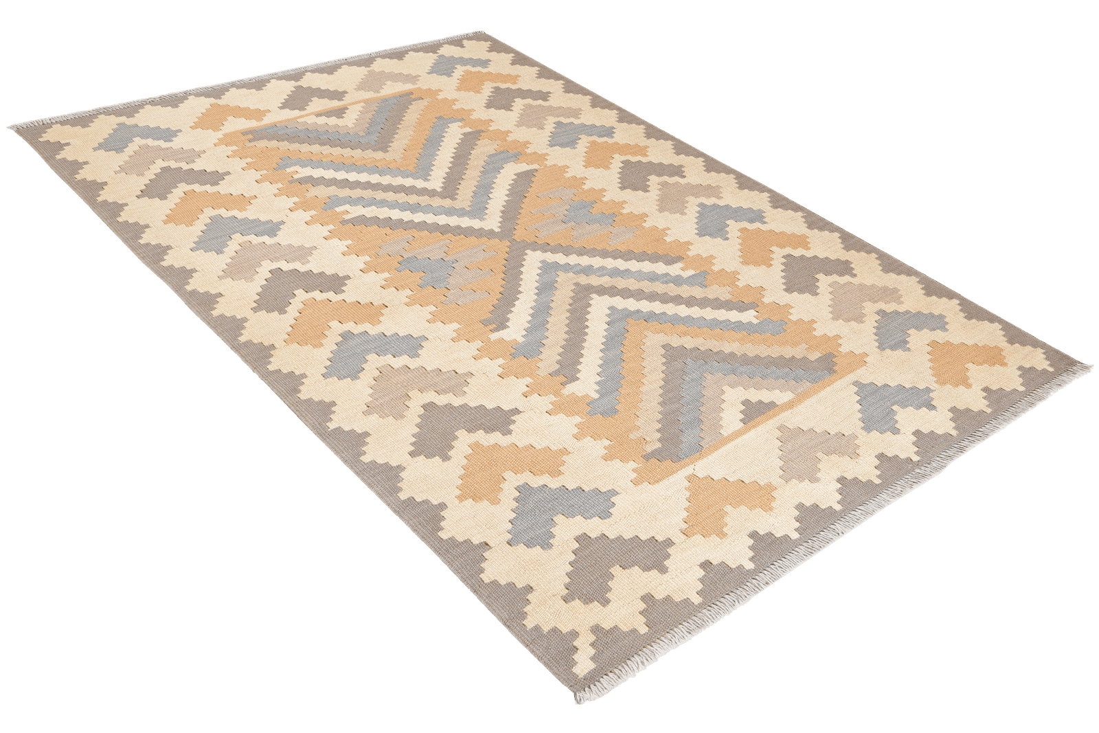 Kelim Gashgai — Handmade, 116x174 cm, Yellow, 100% Virgin Wool | View 4