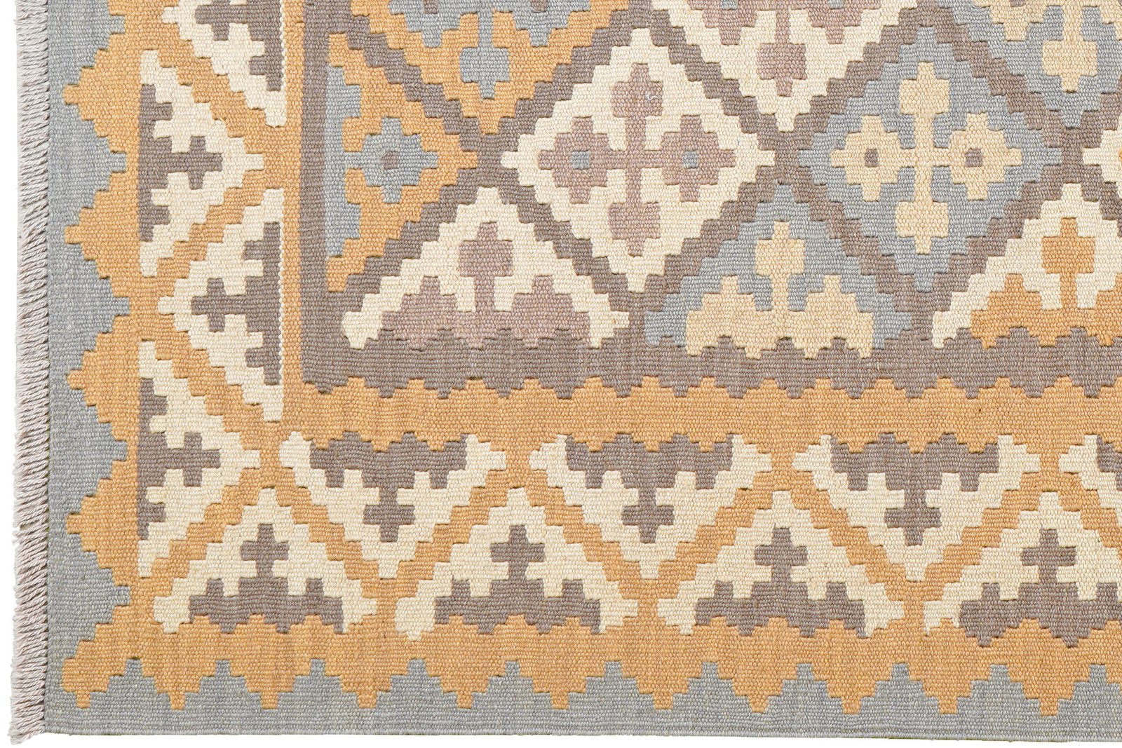 Kelim Gashgai — Handmade, 122x172 cm, Grey, 100% Virgin Wool | View 3
