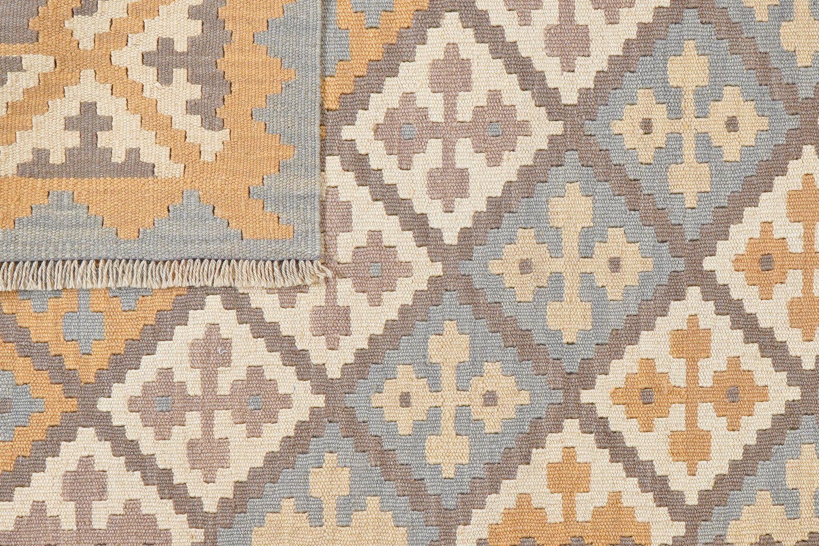 Kelim Gashgai — Handmade, 122x172 cm, Grey, 100% Virgin Wool | View 6