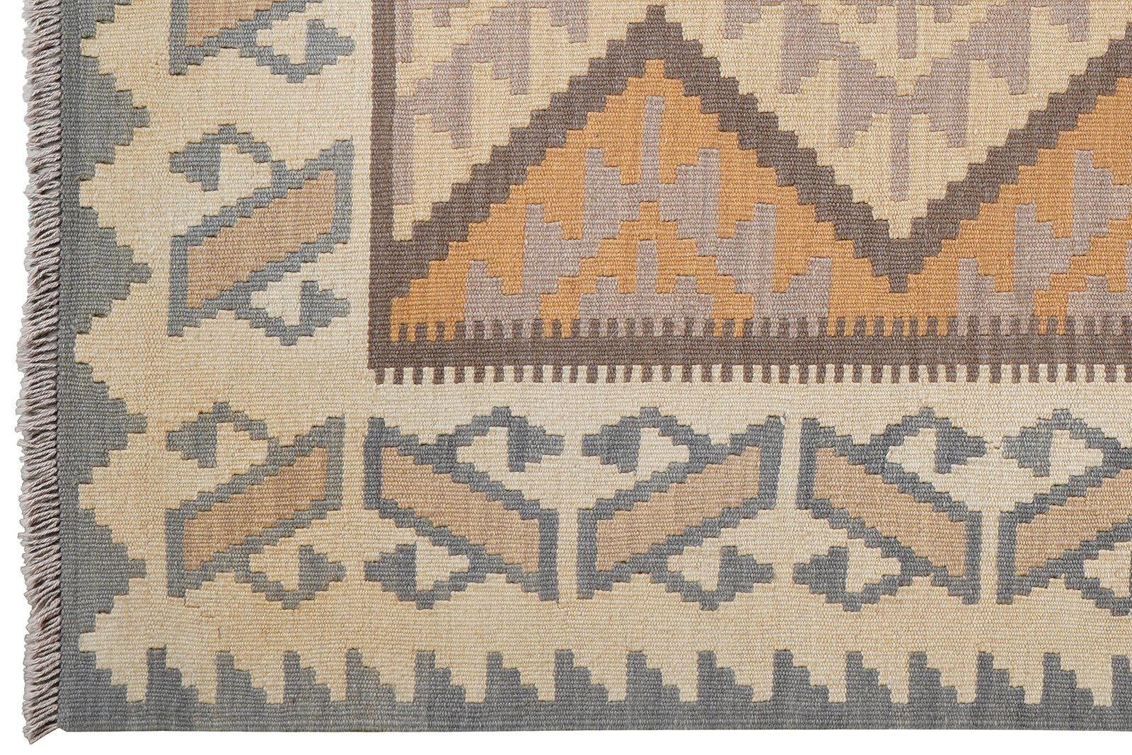 Kelim Gashgai — Handmade, 125x179 cm, Grey, 100% Virgin Wool | View 3