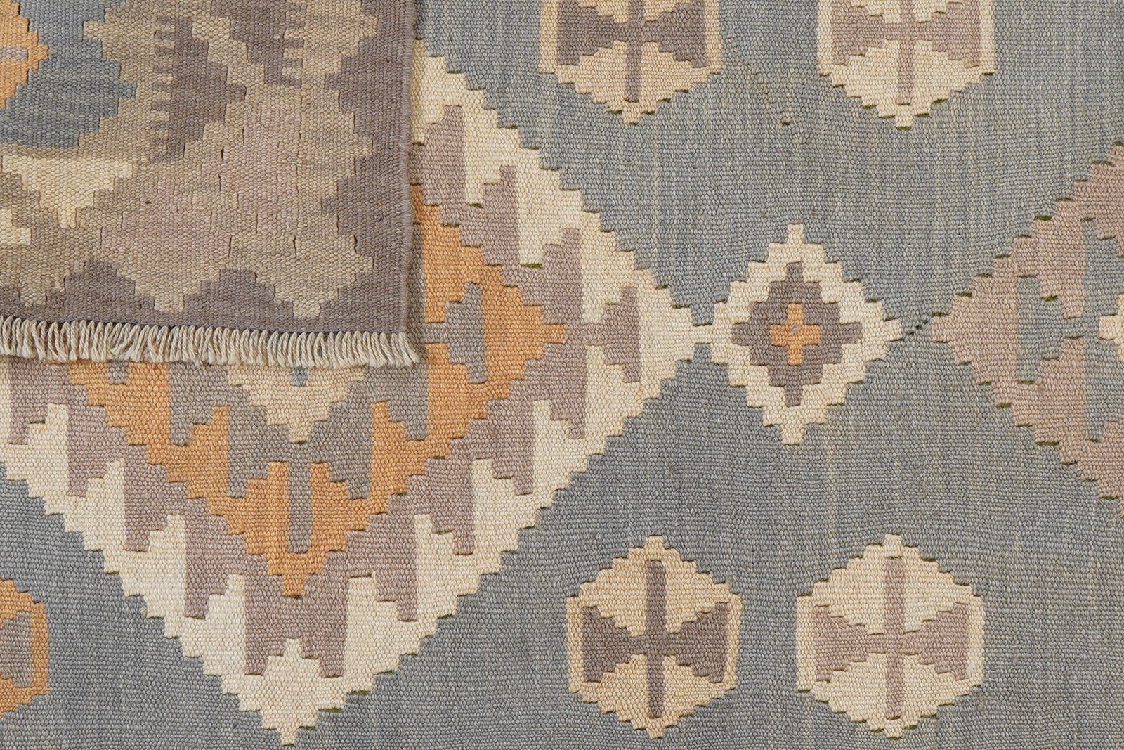 Kelim Gashgai — Handmade, 117x180 cm, Grey, 100% Virgin Wool | View 6